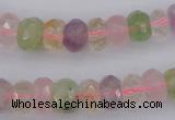 CRB306 5*8mm - 10*14mm faceted rondelle multicolor quartz beads