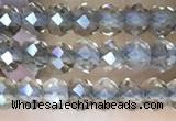 CRB3105 15.5 inches 2*3mm faceted rondelle tiny smoky quartz beads