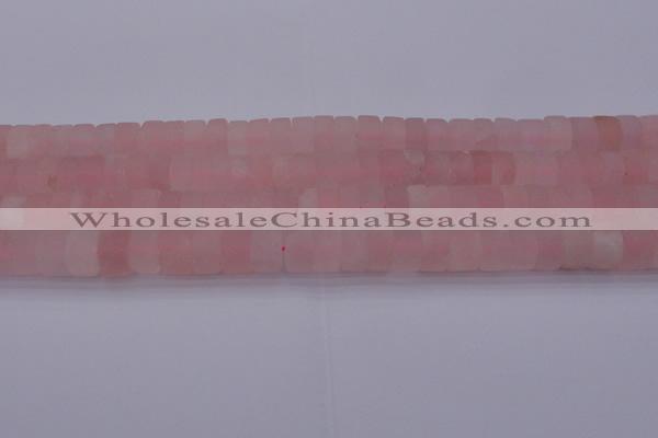 CRB311 15.5 inches 8*12mm tyre matte rose quartz beads wholesale