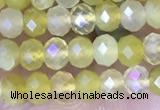 CRB3178 15.5 inches 2.5*4mm faceted rondelle tiny yellow opal beads