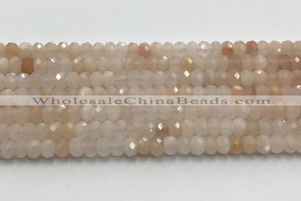 CRB3217 15.5 inches 4*6mm faceted rondelle pink aventurine jade beads wholesale