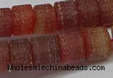 CRB325 15.5 inches 8*12mm tyre matte red agate gemstone beads