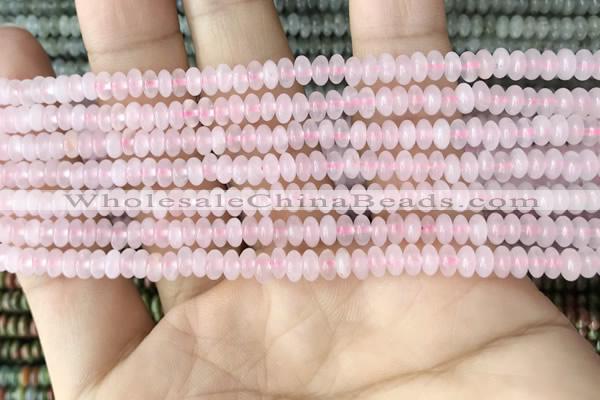 CRB4000 15.5 inches 2.5*4.5mm rondelle rose quartz beads wholesale