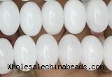 CRB4070 15.5 inches 5*8mm rondelle white jade beads wholesale