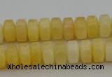 CRB410 15.5 inches 5*8mm rondelle yellow jade beads wholesale