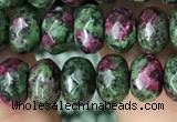 CRB4119 15.5 inches 5*8mm faceted rondelle imitation ruby zoisite beads