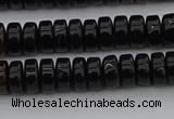 CRB418 15.5 inches 5*8mm rondelle black agate beads wholesale