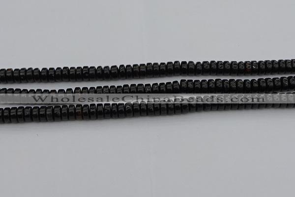 CRB418 15.5 inches 5*8mm rondelle black agate beads wholesale