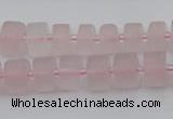 CRB451 15.5 inche 6*10mm tyre matte rose quartz gemstone beads