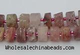 CRB460 15.5 inche 6*10mm tyre matte strawberry quartz gemstone beads