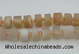 CRB462 15.5 inche 5*8mm tyre matte moonstone gemstone beads