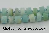 CRB468 15.5 inche 5*8mm tyre matte amazonite gemstone beads