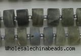 CRB483 15.5 inches 6*10mm tyre labradorite gemstone beads