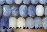 CRB5005 15.5 inches 4*6mm rondelle matte blue aventurine beads