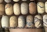 CRB5011 15.5 inches 4*6mm rondelle matte picture jasper beads