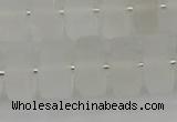 CRB502 15.5 inches 7*14mm tyre matte white crystal beads wholesale