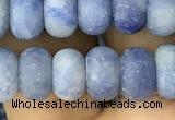 CRB5055 15.5 inches 5*8mm rondelle matte blue aventurine beads