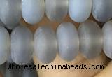 CRB5065 15.5 inches 5*8mm rondelle matte grey agate beads wholesale