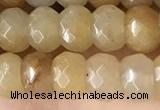 CRB5103 15.5 inches 4*6mm faceted rondelle yellow aventurine beads