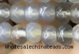 CRB5112 15.5 inches 4*6mm faceted rondelle grey agate beads