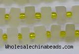 CRB518 15.5 inches 5*8mm tyre matte lemon quartz beads