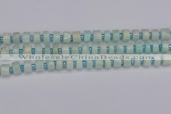 CRB532 15.5 inches 6*12mm tyre Chinese amazonite beads wholesale