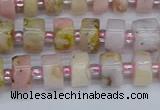 CRB542 15.5 inches 5*8mm tyre natural pink opal gemstone beads