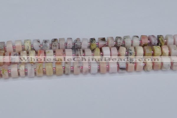 CRB544 15.5 inches 6*12mm tyre natural pink opal gemstone beads