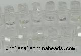 CRB549 15.5 inches 6*10mm faceted rondelle white crystal beads