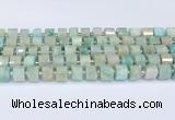 CRB5608 15.5 inches 7mm - 8mm faceted tyre amazonite beads