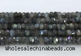 CRB5621 15.5 inches 5*9mm - 6*10mm faceted rondelle labradorite beads