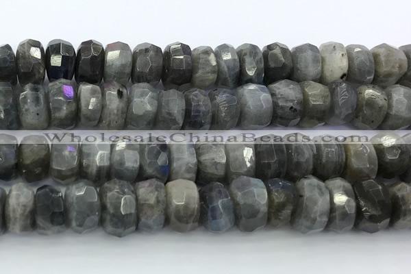 CRB5622 15.5 inches 7*11mm - 8*12mm faceted rondelle labradorite beads