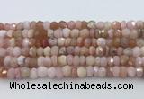 CRB5630 15.5 inches 4*6mm - 5*7mm faceted rondelle pink opal beads