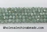 CRB5654 15.5 inches 5*8mm-6*10mm faceted rondelle green angel skin beads wholesale