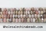 CRB5659 15.5 inches 7*11mm-9*13mm faceted rondelle pink opal beads wholesale