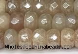 CRB5702 15 inches 5*8mm faceted rondelle AB-color pink aventurine beads