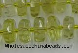 CRB573 15.5 inches 6*10mm faceted rondelle lemon quartz beads