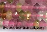 CRB5756 15 inches 2*3mm faceted tourmaline beads