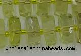 CRB577 15.5 inches 8*18mm faceted rondelle lemon quartz beads