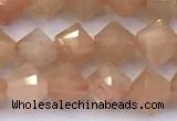 CRB5775 15 inches 5*5mm faceted sunstone beads