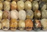 CRB5801 15 inches 4*6mm, 5*8mm, 6*10mm faceted rondelle crazy lace agate beads