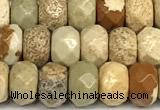 CRB5802 15 inches 4*6mm, 5*8mm, 6*10mm faceted rondelle picture jasper beads