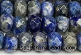 CRB5813 15 inches 4*6mm, 5*8mm, 6*10mm faceted rondelle lapis lazuli beads