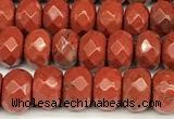 CRB5830 15 inches 4*6mm, 5*8mm faceted rondelle red jasper beads