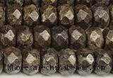 CRB5832 15 inches 4*6mm, 5*8mm, 6*10mm faceted rondelle bronzite beads