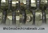 CRB599 15.5 inches 8*14mm faceted rondelle pyrite beads