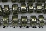 CRB625 15.5 inches 6*10mm tyre pyrite gemstone beads