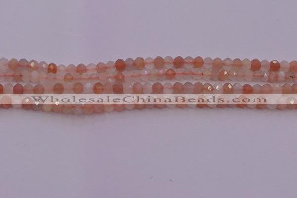 CRB715 15.5 inches 3*4mm faceted rondelle rainbow moonstone beads