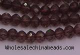 CRB720 15.5 inches 3*4mm faceted rondelle smoky quartz beads