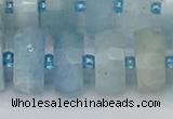 CRB805 15.5 inches 8*16mm faceted rondelle aquamarine beads